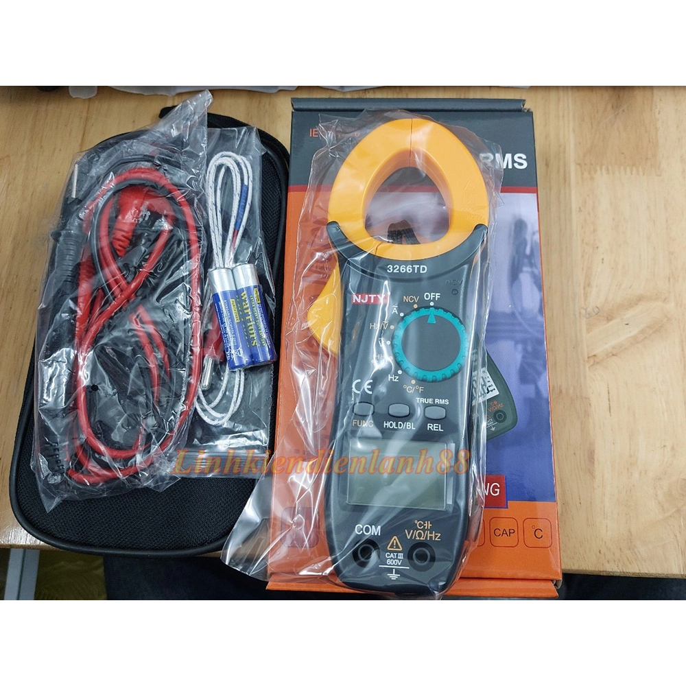 Ampe kìm Đồng hồ kẹp dòng vạn năng NJTY 3266TD đo tụ, tần số, nhiệt độ, điện trở, điện áp
