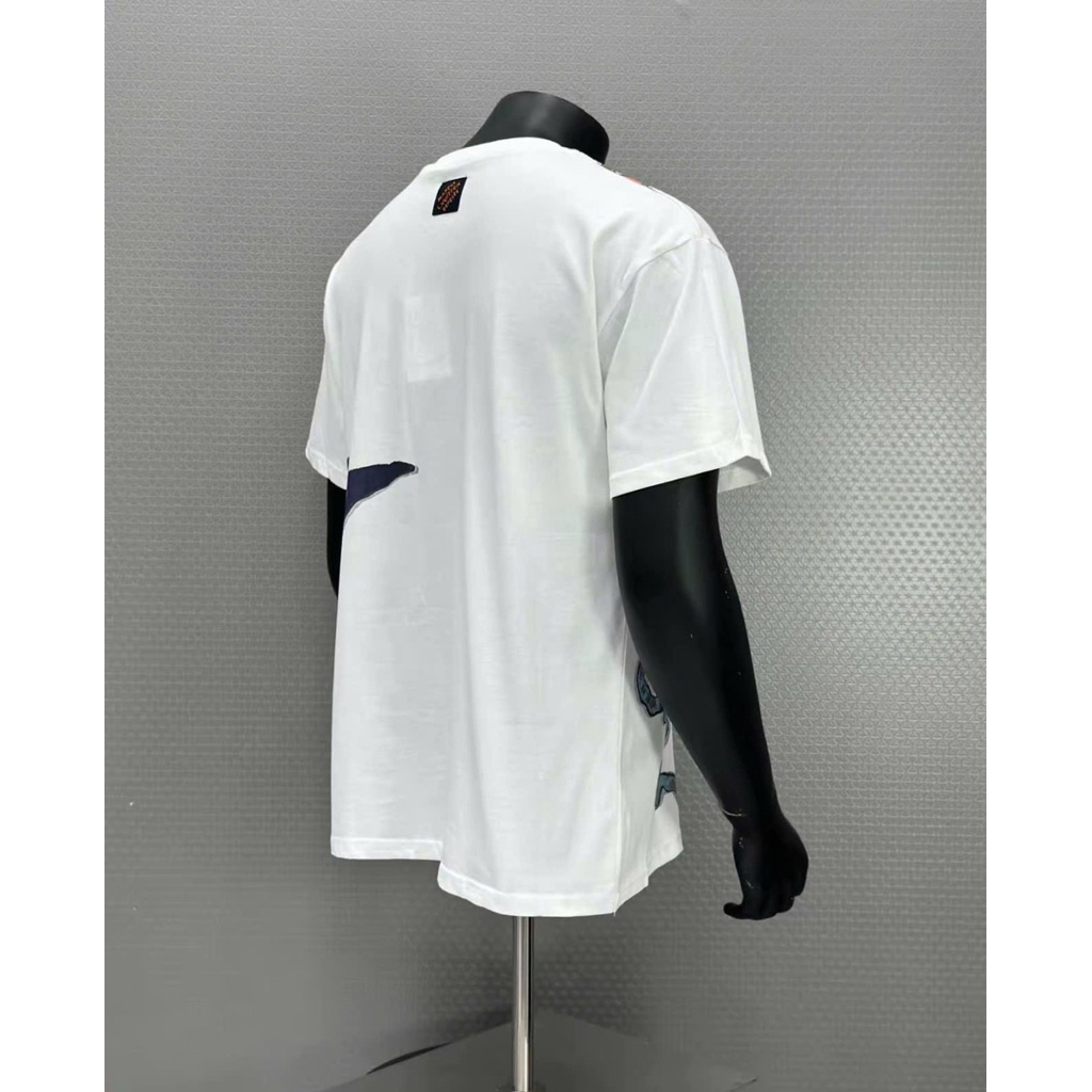 ⚡️[Hight Quality] Áo Phông Nam Nữ \/ Trắng Chữ Cam - Điểm Nhấn Chữ Uốn Lượn Cao Cấp Loại 1