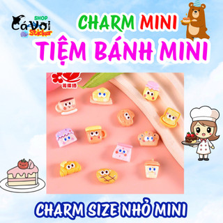 Set charm mini: Tiệm bánh mini- Charm gắn dép, charm gắn bình nước, charm gắn phụ kiện DIY