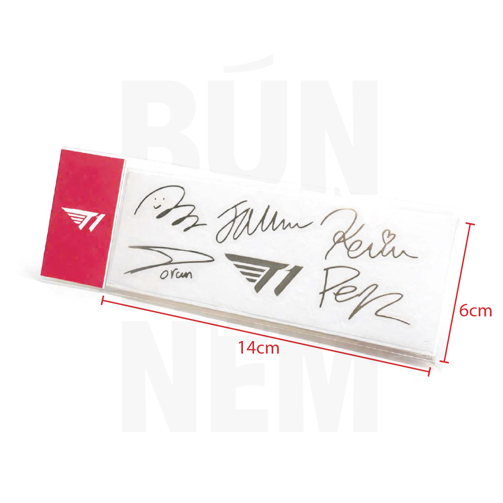 STICKER UV NHŨ BẠC CHỮ KÝ ĐỘI TUYỂN LCK (T1 · HLE · GEN.G) | Lấp Lánh Xịn | Chống Nước