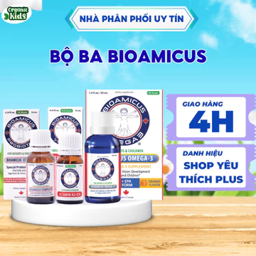 Bộ Ba BioAmicus Cho Bé Bổ Sung 10 Chủng Lợi Khuẩn Vitamin K2&D3 Giúp Phát Triển Xương Tốt Cho Mắt