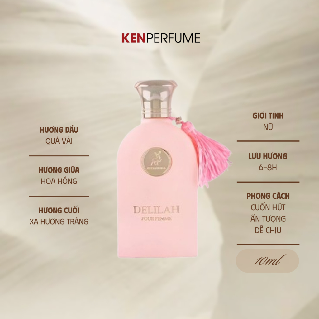 Fullsize 100ML Lattafa Delilah EDP | Nước Hoa Nữ | Ken Perfume