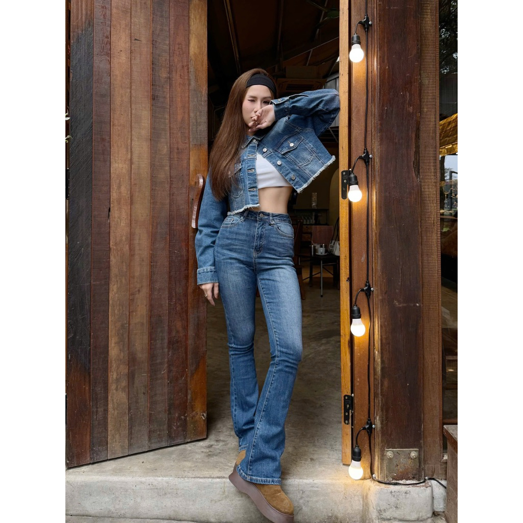 [MIDDUA]JN219 - Jeans loe dáng dài wash