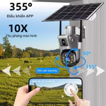 V380 Máy ảnh năng lượng mặt trời 4G SIM ngoài trời 2 ống kính PIR Con người phát hiện pin an ninh CCTV PTZ IP Camara — ảnh 2