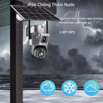V380 Máy ảnh năng lượng mặt trời 4G SIM ngoài trời 2 ống kính PIR Con người phát hiện pin an ninh CCTV PTZ IP Camara — ảnh 5