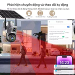 V380 Máy ảnh năng lượng mặt trời 4G SIM ngoài trời 2 ống kính PIR Con người phát hiện pin an ninh CCTV PTZ IP Camara — ảnh 6