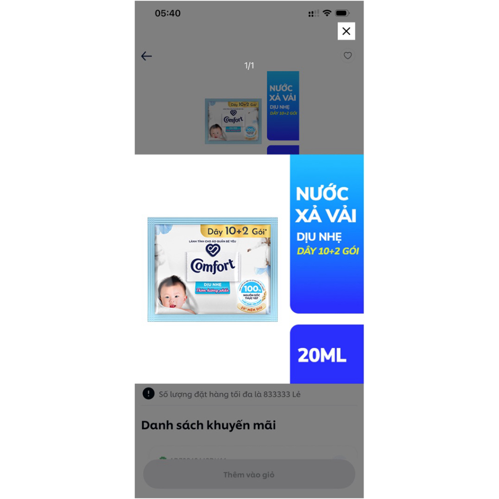 Bán Combo 10 Dây Nước xả vải Comfort dạng gói 10+2 gói – Nhiều hương thơm cao cấp, lưu hương lâu, mềm vải vượt trội
