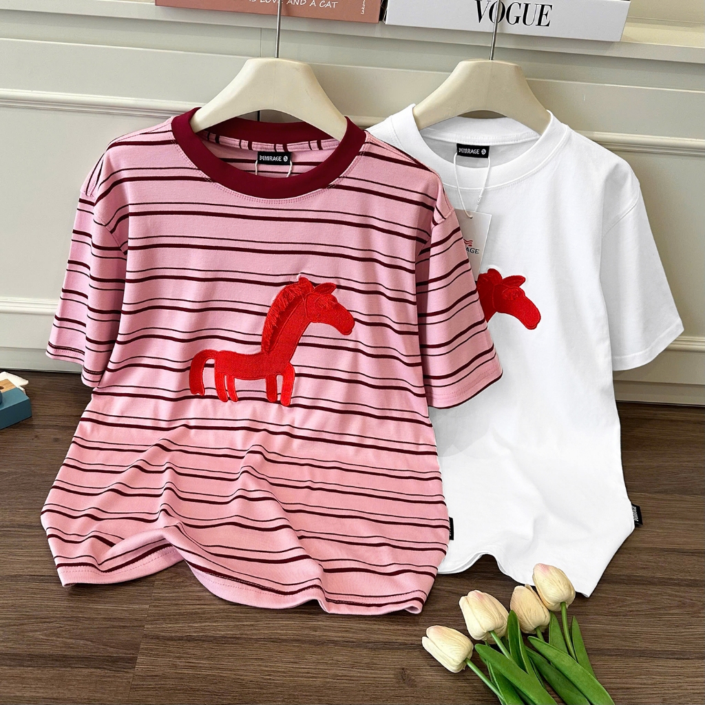 Áo Thun Mirage Ngựa Thêu Local Brand Chất 100% Cotton Mềm Mịn Thoáng Mát.