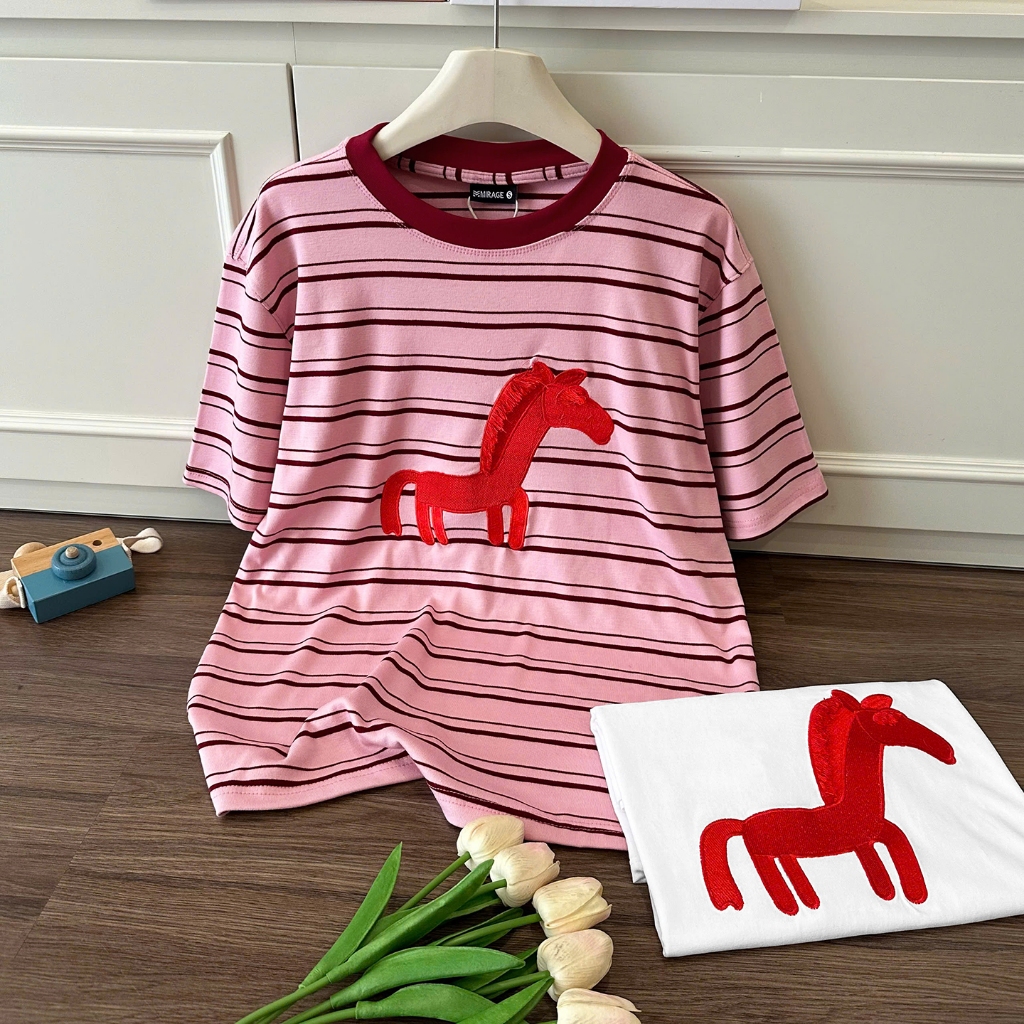 Áo Thun Mirage Ngựa Thêu Local Brand Chất 100% Cotton Mềm Mịn Thoáng Mát.