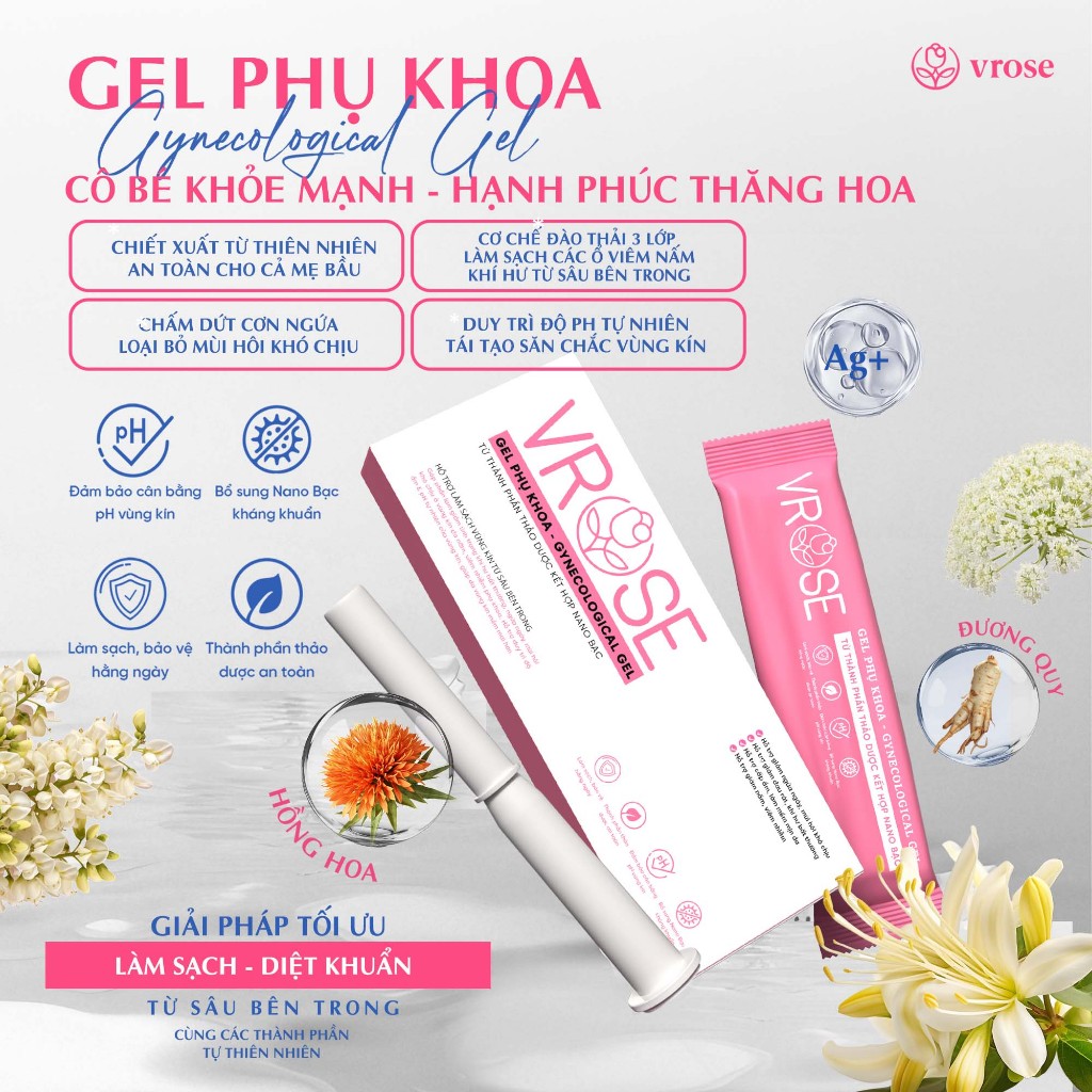 Sản Phẩm Gel Vệ Sinh Phụ Nữ VROSE - gel vệ sinh phụ nữ VROSE