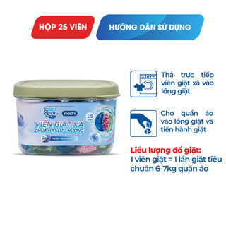Combo 2 Hộp Viên Giặt Xả Clara 3in1 Hương Quả Mọng & Hoa Phấn 25 Viên VGLH01, Sạch Sâu, Khử Mùi, Lưu Hương Thơm Mát