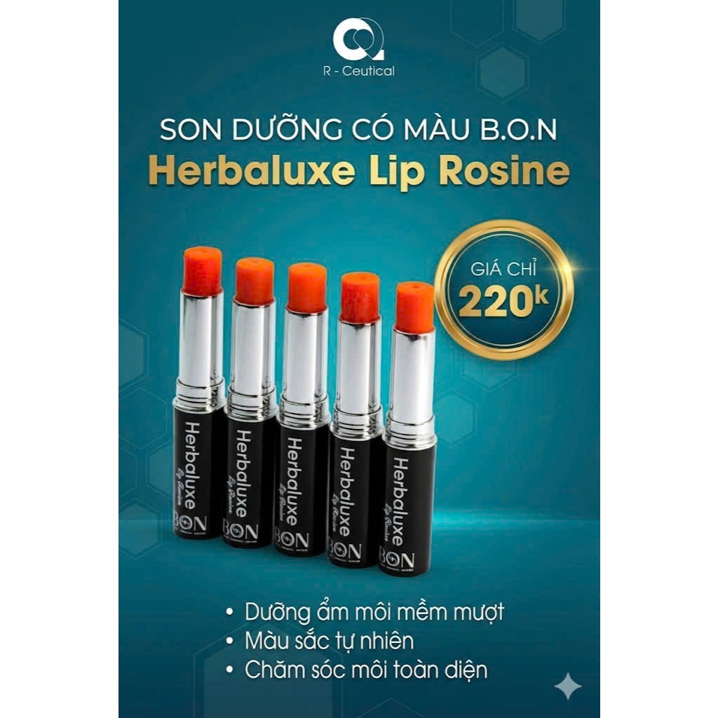 Herbaluxe Son Dưỡng Môi có màu tự nhiên, càng dùng càng mê-thành phần thiên nhiên 2.5g