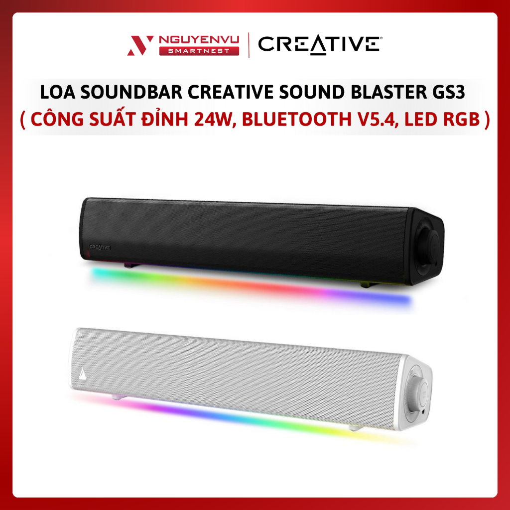 Loa soundbar CREATIVE Sound Blaster GS3, Công suất đỉnh 24W, Bluetooth ...