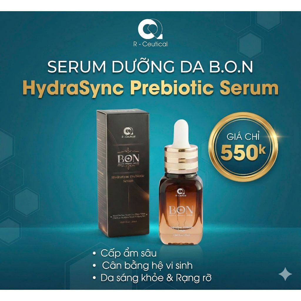 Serum Kềm Dầu kiểm soát bã nhờn Cho Da Dầu Mụn Nhạy Cảm - Không Nhờn Rít | HydraSync B.O.N 20ml