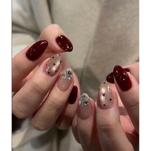 NAIL BOX MẮT MÈO MIX THẠCH ĐỎ ĐÍNH ĐÁ CHẤM BI TÔN DA