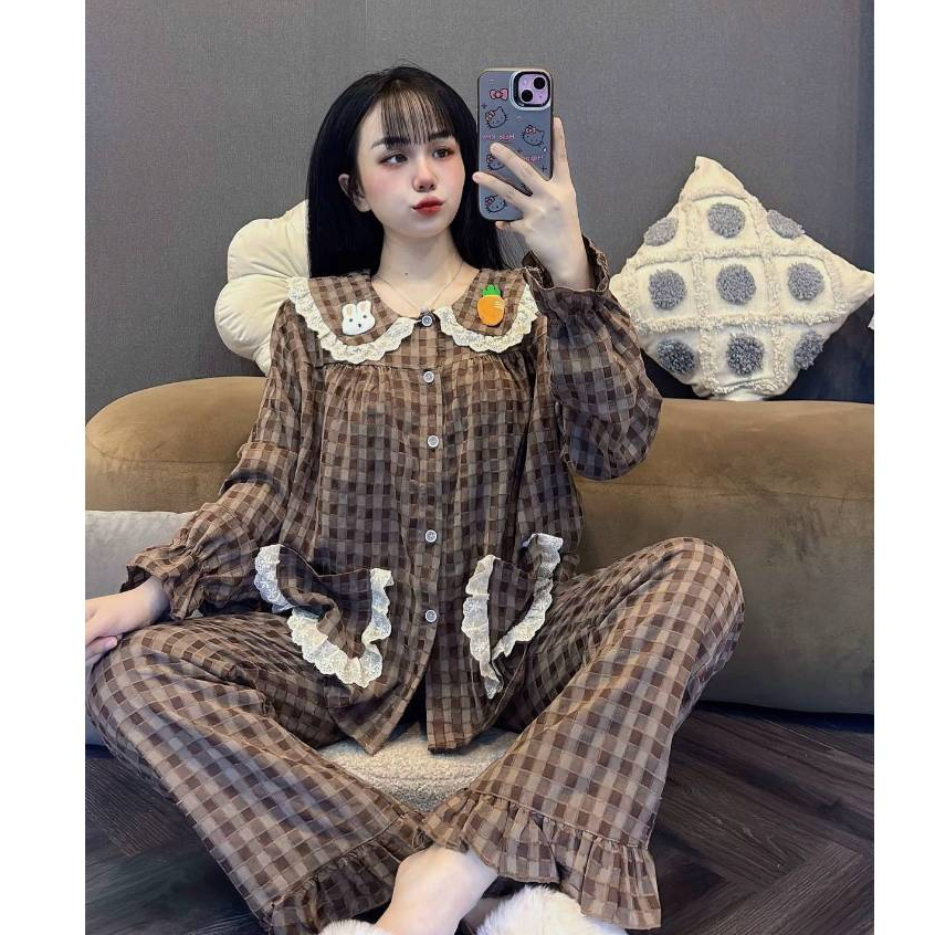 Bộ Thỏ Cà Rốt Kẻ Caro MS A18