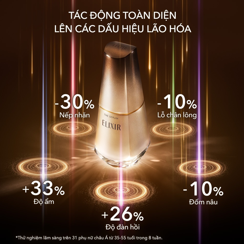 (KOL Live) Bộ Serum trẻ hóa làn da Elixir THE SERUM 50ml + Kem dưỡng cải thiện chảy xệ TOTAL V FIRMING CREAM 50g