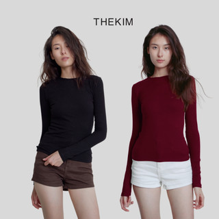 THEKIM COMBO 2 Áo thun lạnh cotton dài tay cổ tròn nhiều màu , áo giữ nhiệt dài tay trơn basic cho nữ  AD119 TĂM LẠNH