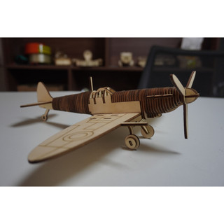 HDLaser Mô Hình Máy Bay Gỗ DIY Lắp Ghép 3D – Puzzle Gỗ Trang Trí Bàn Làm Việc HDF003(30x20x10cm)