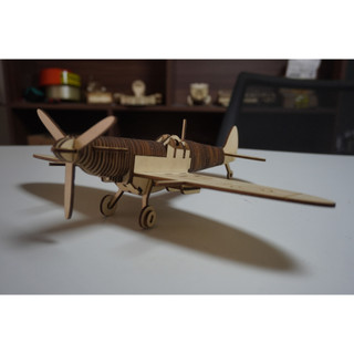 HDLaser Mô Hình Máy Bay Gỗ DIY Lắp Ghép 3D – Puzzle Gỗ Trang Trí Bàn Làm Việc HDF003(30x20x10cm)