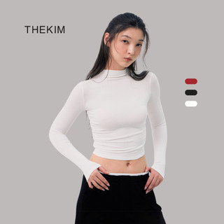 [ XẢ HÀNG ] THEKIM Áo dài tay giữ nhiệt nhún chun eo chất liệu len tăm lông  , áo len cổ cao 3 phân giữ nhiệt A200
