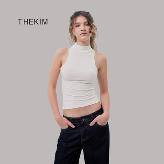 THEKIM Áo ba lỗ trơn thun tăm cổ cao dáng dài sơ vin được , áo thun 3 lỗ cổ cao A155