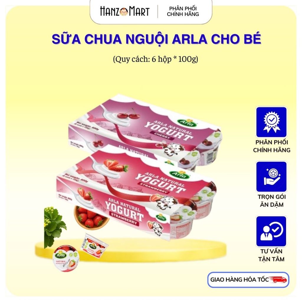 Sữa chua Arla sữa chua nguội ít béo hương vị trái cây tự nhiên lốc 6 hộp * 100gr