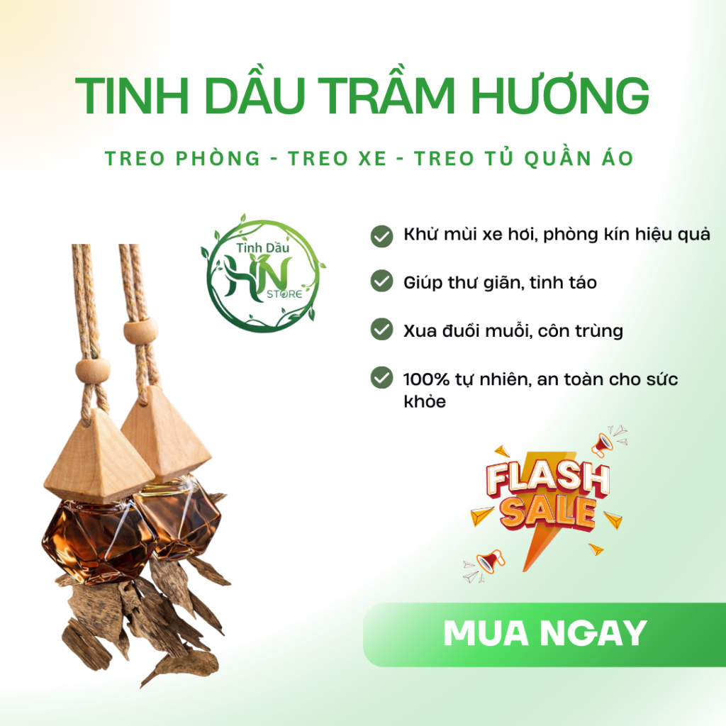 Tinh Dầu Thơm Phòng Hương Cam Sả Nguyên Chất Treo Phòng Treo Xe 10ml: Thơm Phòng, Thơm Xe, Xua Đuổi Côn Trùng.