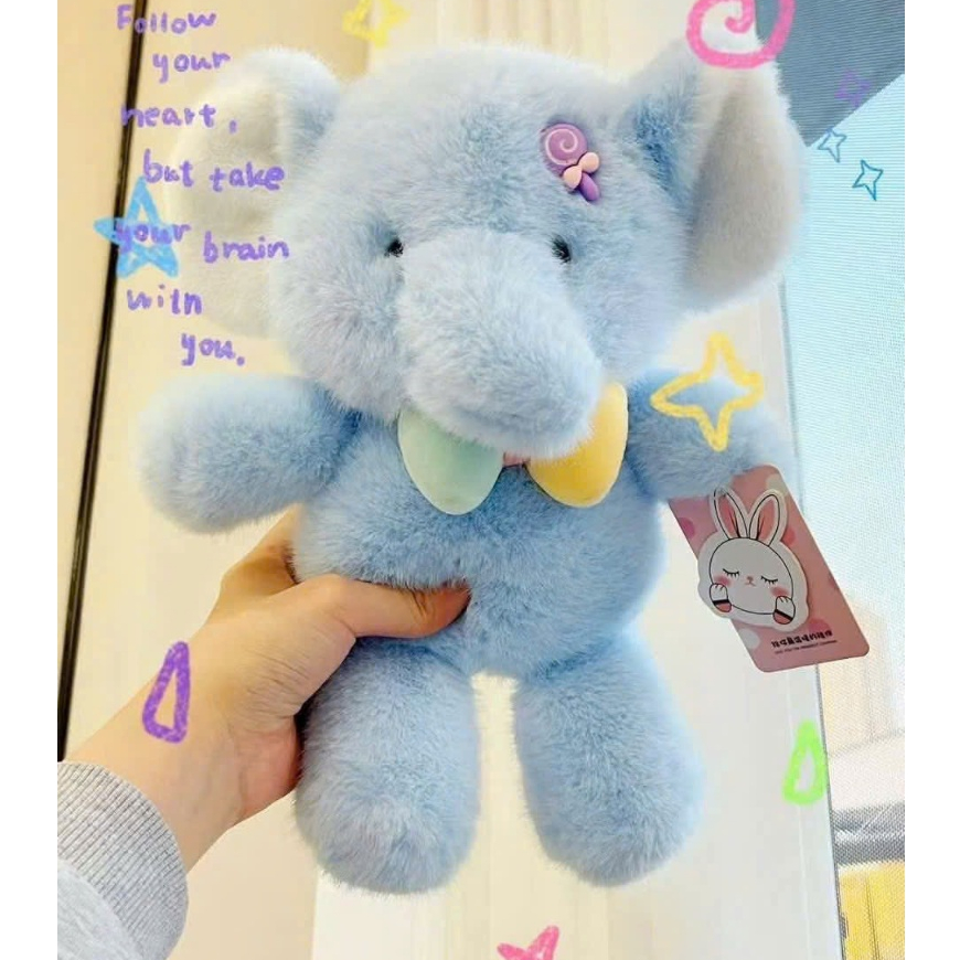 Gấu Bông Con Vật Đeo Nơ Lông Tơ Non Cao Cấp, Gấu Bông Mini Các Loại Động Vật Má HồngLàm Quà Tặng Cho Bé