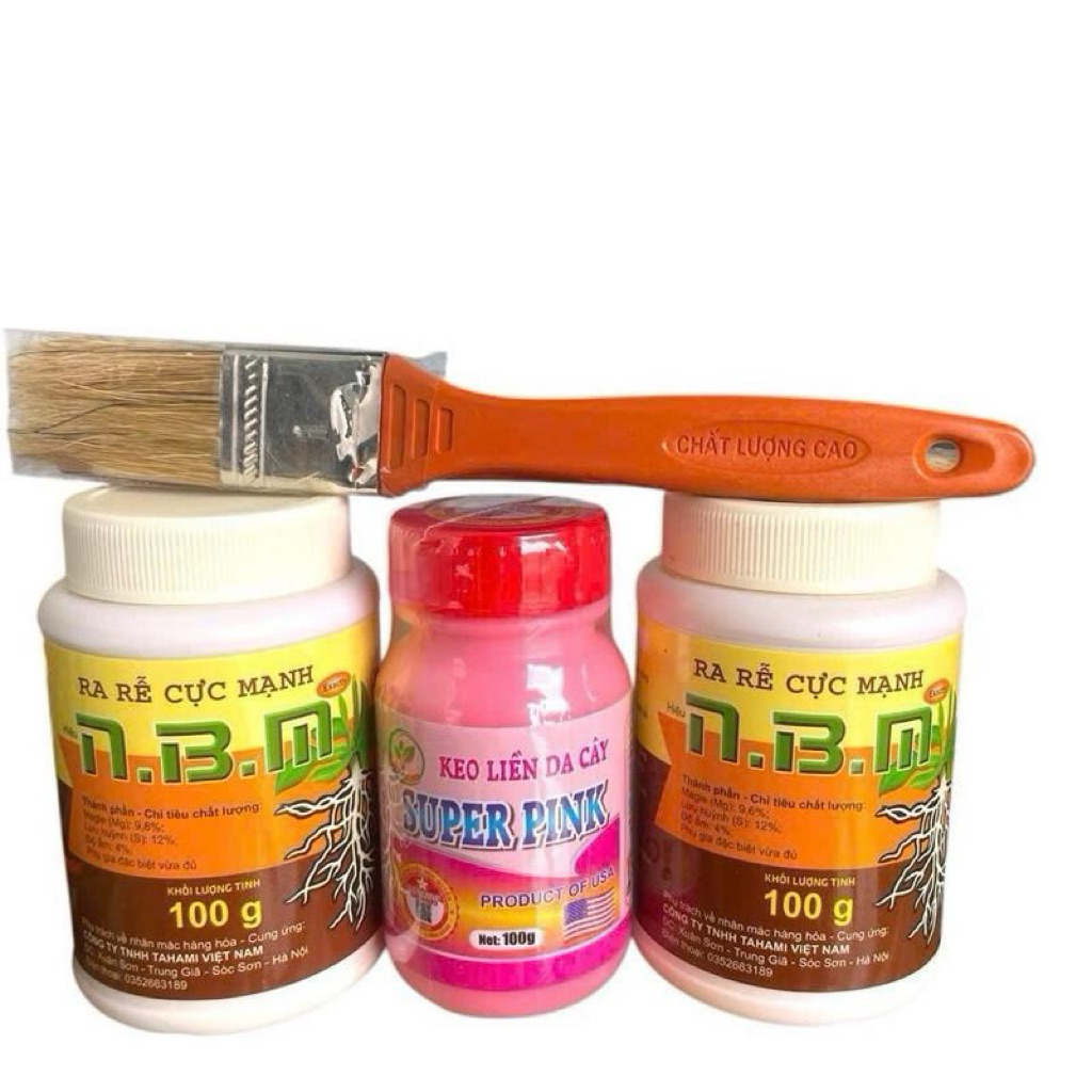 combo 2 lọ kích rễ n3m + 1 lọ keo liền sẹo + 2 chổi quét keo bộ sản ...