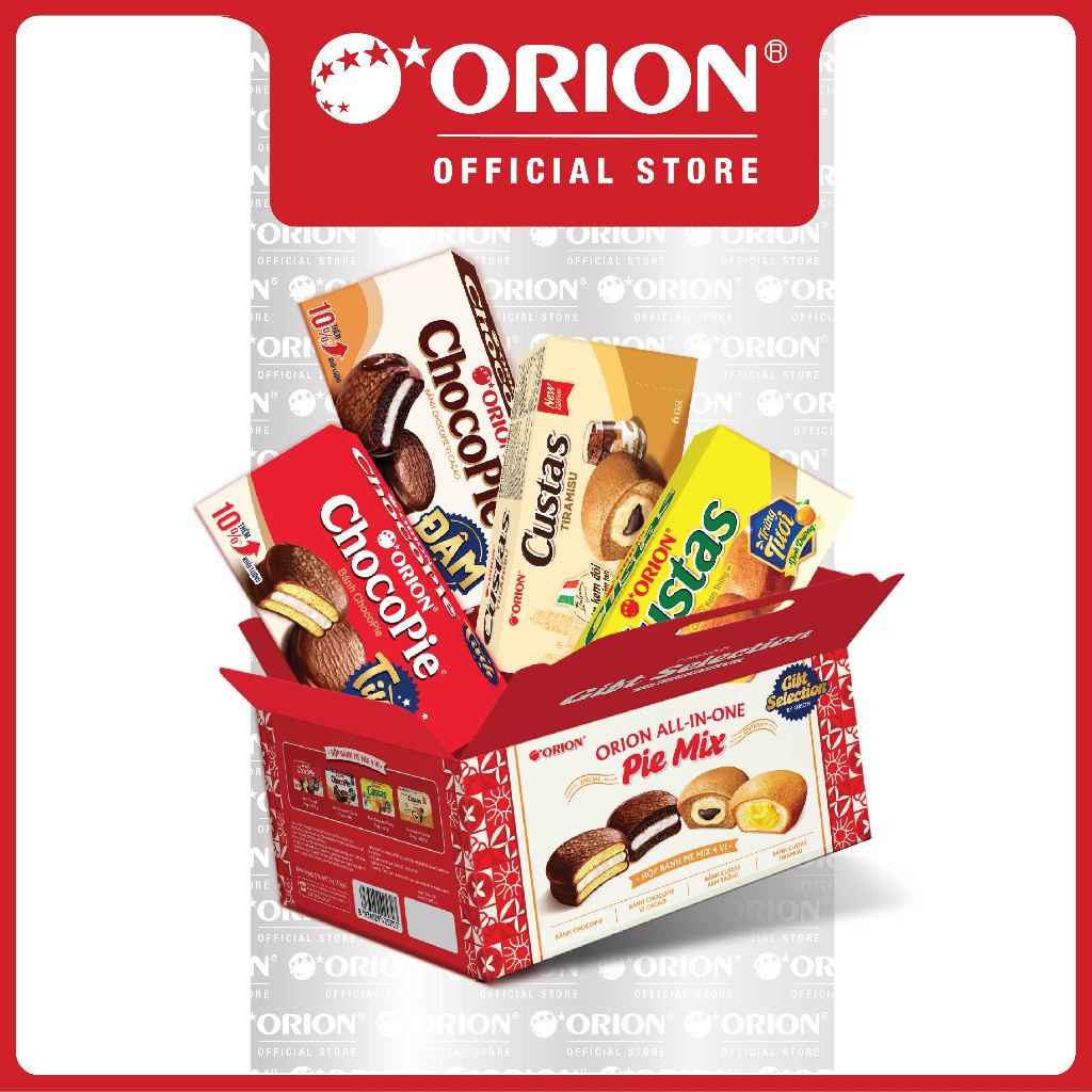 [ĐỘC QUYỀN] Hộp bánh Pie Orion mix 4 vị (697,5g)