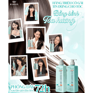 Bộ Dầu Gội Phục hồi hư tổn Milanogica  355ml/725ml phủ bóng siêu mềm mượt hương nước hoa