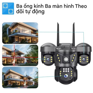 Máy ảnh V380 4G sim Phát hiện con người 360 độ toàn cảnh trong nhà và ngoài trời ba gương 12MP 3-view camera