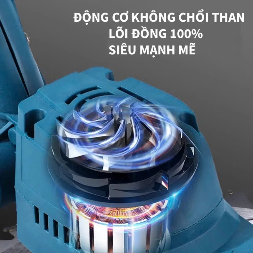 Máy Cắt Cỏ Pin ,21V Máy Cắt Cỏ điện,25000RPM Máy Cắt Cỏ Cầm Tay Có Bánh Xe Di Chuyển,Tặng 9 Lưỡi Cắt