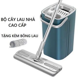 Cây Lau Nhà Thông Minh Tự Vắt 2 Ngăn Cao Cấp, Bộ Chổi Lau Nhà Xoay 360 Độ Kèm Bông Lau Thấm Hút