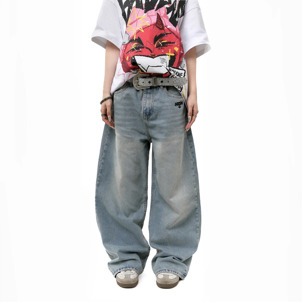 Quần Jeans NEEDS OF WISDOM Wide Fit Jeans - Blue - Local Brand Chính Hãng | BigBuy360 - bigbuy360.vn