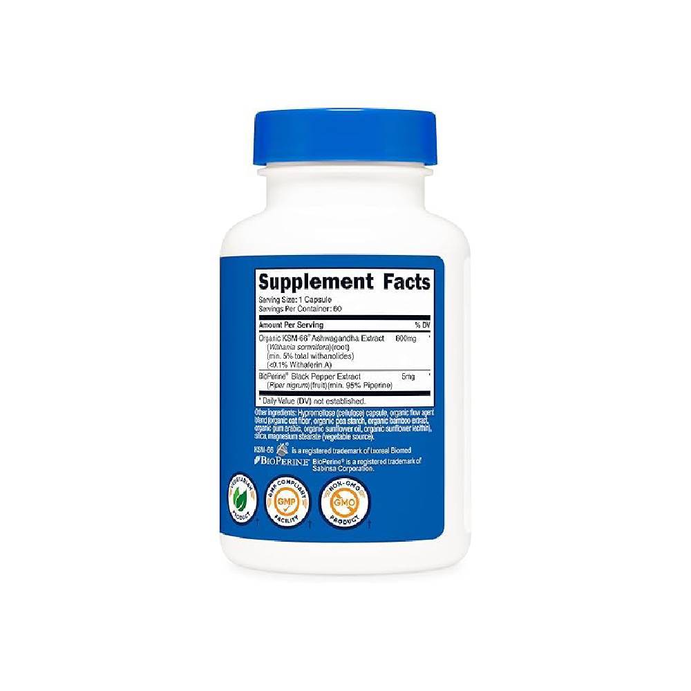 Nutricost Ashwagandha KSM-66 600mg – Hỗ trợ tinh thần và sức khỏe