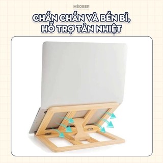 Kệ, Giá Đỡ Laptop & iPad Gỗ Cao Cấp Woody Art Stand, hỗ trợ viết vẽ, tản nhiệt máy, kê đa góc nghiêng by MèoBer