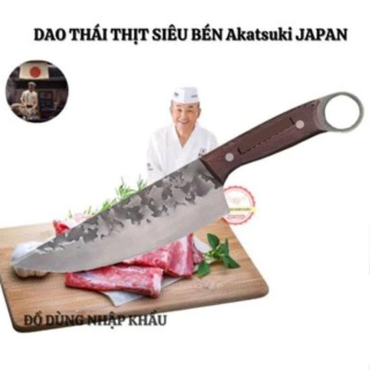 Dao nhà bếp lọc thịt Aka-Ki hàng nhập bãisiêu bén bằng thép xanh cacbon 3 lớp không gỉ
