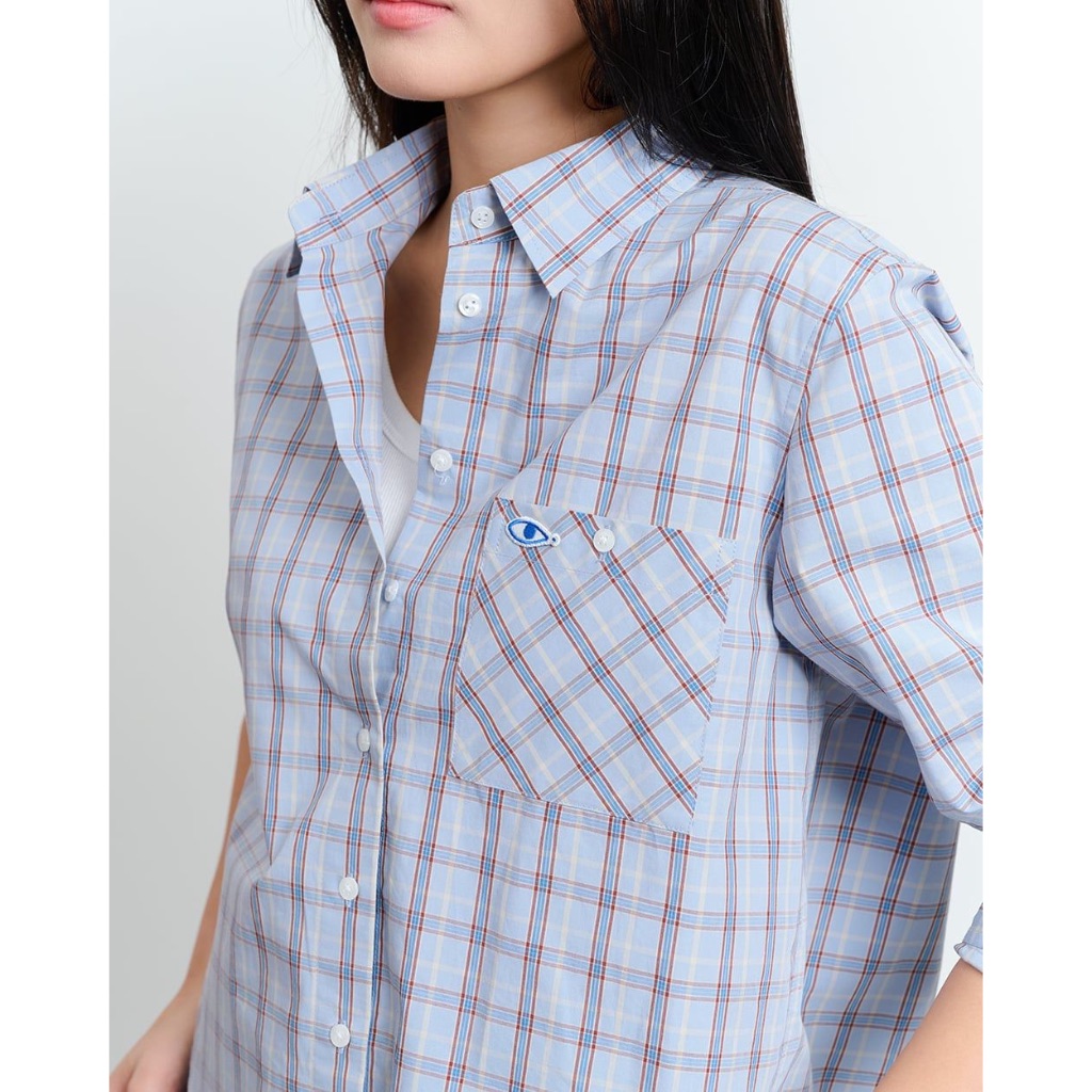 TheBlueTshirt - Áo sơ mi kẻ sọc caro to tay dài phom regular cho nữ - Kate Shirt