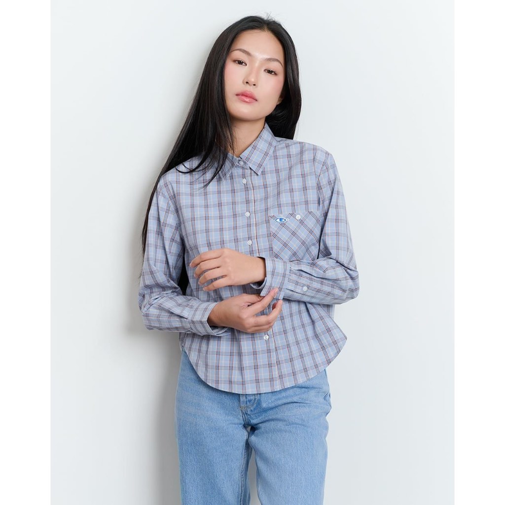 TheBlueTshirt - Áo sơ mi kẻ sọc caro to tay dài phom regular cho nữ - Kate Shirt