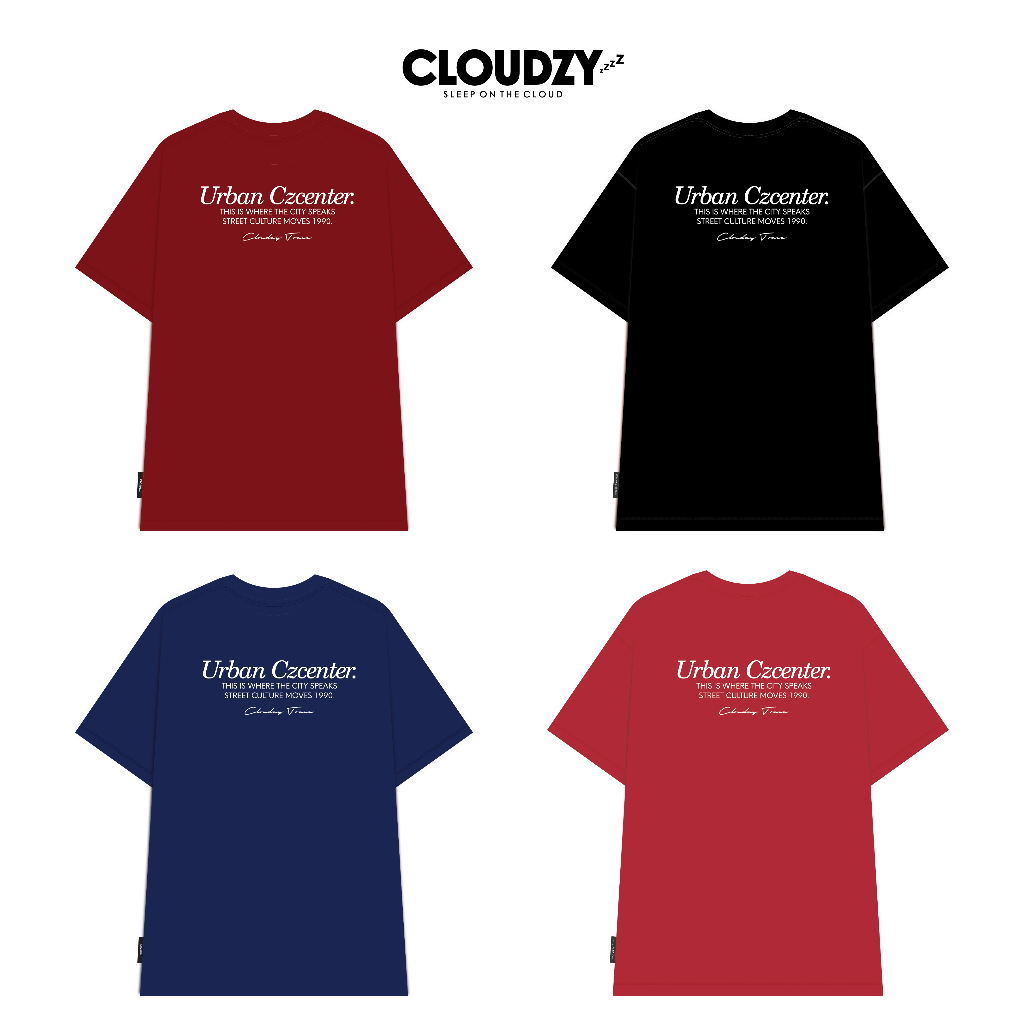 Áo thun oversize CLOUDZY form oversize unisex 100% cotton 250GSM áo phông đi học phong cách streetwear CENTER
