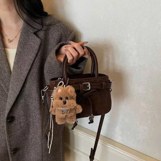 [LM064] Túi Xách Nữ Đai Gài Da Beo (Móc Gấu Treo Tuỳ Chọn) Có Dây Đeo Chéo Sang Chảnh