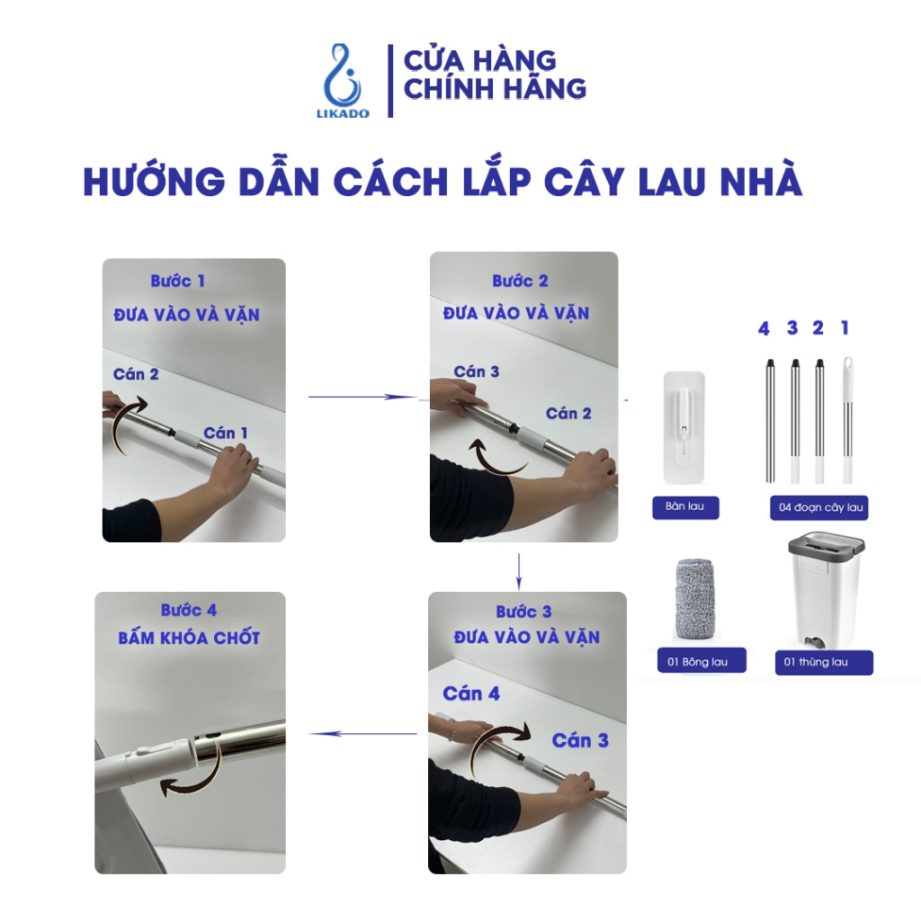 Cây lau nhà tự vắt thông minh Likado LKD – 112