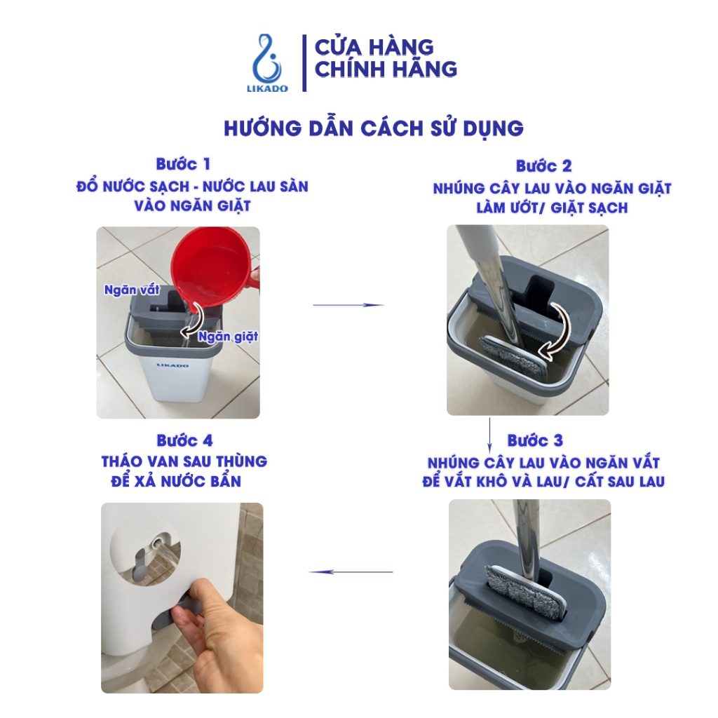 Cây lau nhà tự vắt thông minh Likado LKD – 112