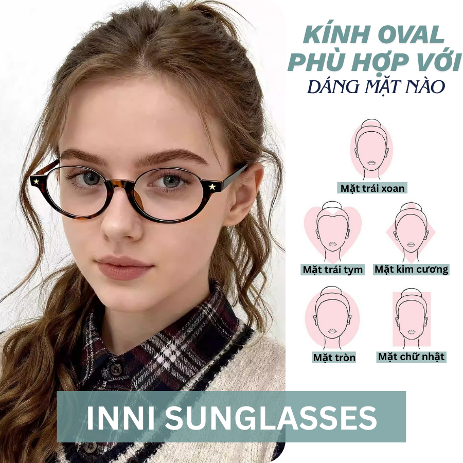 Kính Mắt Thời Trang INNI Mắt Mèo Retro, Kính Cận Nữ Chống Ánh Sáng Xanh, Gọng Đen Siêu Nhẹ 31312