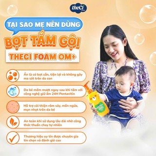 Combo 3 Chại Bọt Tắm Gội Theci Dịu Nhẹ Lành Tính Từ Thành Phần Tự Nhiên, Tạo Cảm Giác Thích Thú Khi Tắm Dung Tích 350ML