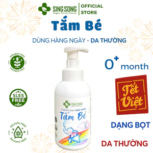 Sữa tắm tạo bọt cho bé sơ sinh 0+ tháng SingSong - Làm sạch dịu nhẹ da, thư giãn cho bé 500ml