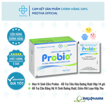 Men Vi Sinh Probio Vị Cốm - Giúp Cân Bằng Hệ Vi Sinh Đường Ruột, Hỗ Trợ Tiêu Hóa Tốt (Hộp 14 gói)