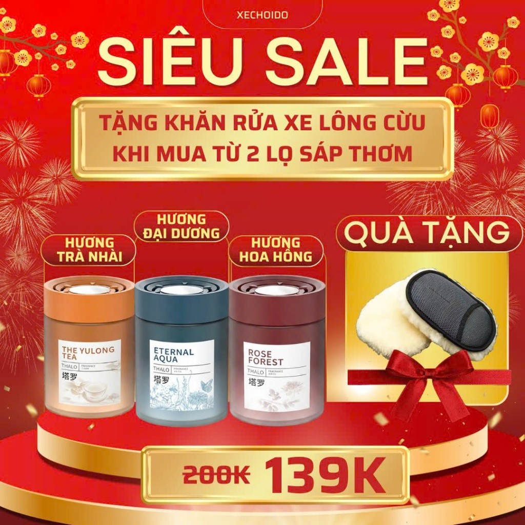 Sáp Thơm Cô Đặc Dành Cho Xe Hơi - THALO Hương Liệu Thiên Nhiên (Đại Dương/Trà Ô Long/Hoa Hồng)